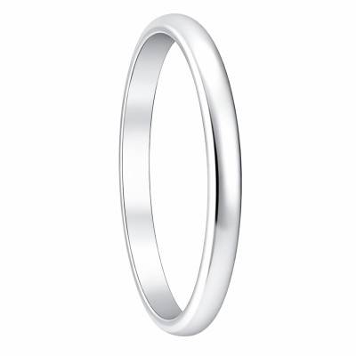 Palladium Half-Round Standard Wedding Ring, Width 4 mm - Fair'Belle