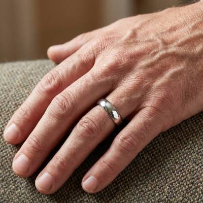 Palladium Half-Round Standard Wedding Ring, Width 6 mm - Fair'Belle