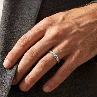 Byrd Palladium Half-Round Comfort Wedding Ring, 3 mm Width - Fair'Belle