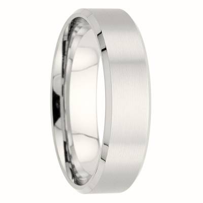 950 Palladium Beveled Ribbon Standard Wedding Ring Berlioz, Width 5 mm - Fair'Belle