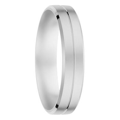 Abras Grooved Standard Ribbon 950/1000 Palladium Wedding Ring, Width 4,5 mm - Fair'Belle