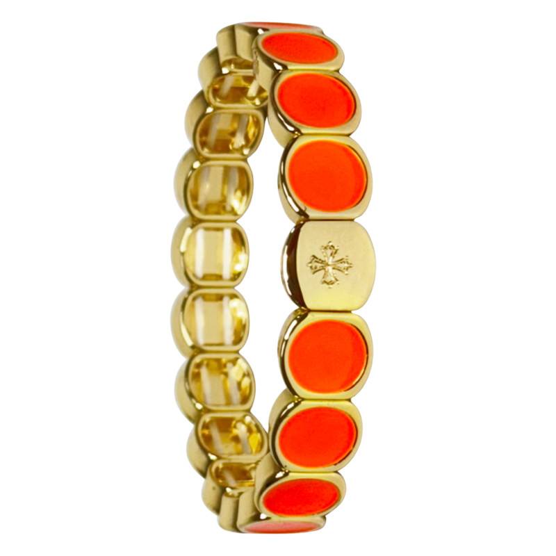 Orange Enamel & Metal Bracelet, Length 19.50 cm - LSW3012 - Lauren Steven