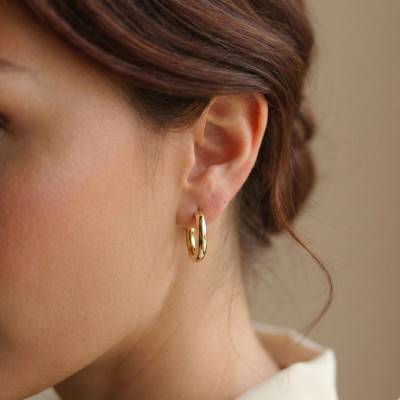 375 Yellow Gold Caribes Hoop Earrings, Diameter 15 mm to 30 mm - Emanessence