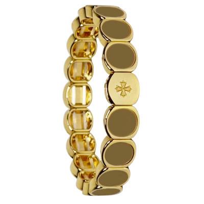 Metal & Khaki Green Enamel Bracelet, Length 19.50 cm - LSW3013 - Lauren Steven