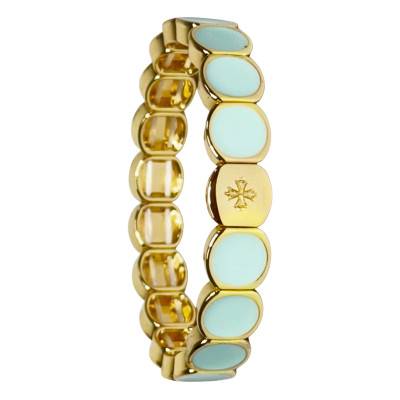 Azure Blue Enamel & Metal Bracelet, 19.50 cm Length - LSW3016 - Lauren Steven
