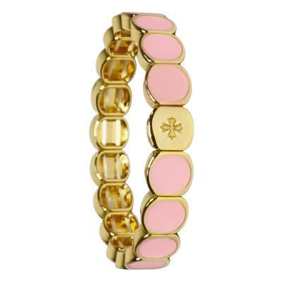 Metal & Powder Pink Enamel Bracelet, Length 19.50 cm - LSW3017 - Lauren Steven