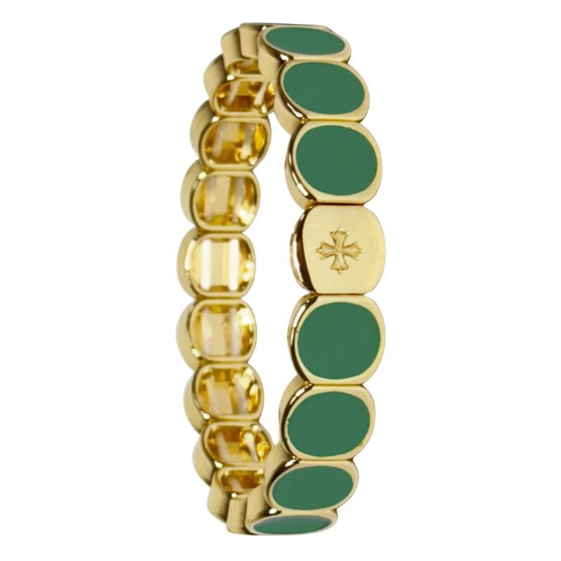 Green Metal & Enamel Bracelet, Length 19.50 cm - LSW3024 - Lauren Steven