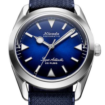 Super Antarctic Blue Automatic No Date Watch 32075A - Nivada Grenchen