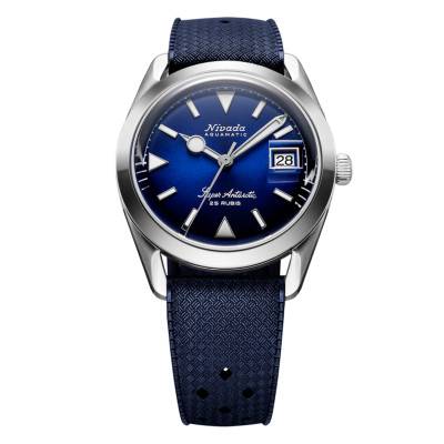 Super Antarctic Blue Automatic Date Watch 32076A - Nivada Grenchen