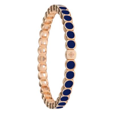 Bracelet Fin en Métal & Émail Bleu Marine, Longueur 19,50 cm - LSW4004 - Lauren Steven