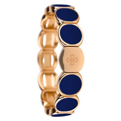 Wide Navy Blue Enamel & Metal Bracelet, Length 19.50 cm - LSW5004 - Lauren Steven