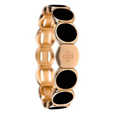 Wide Metal & Black Enamel Bracelet, Length 19.50 cm - LSW5006 - Lauren Steven