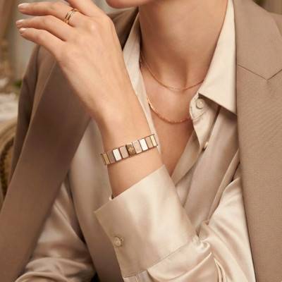 Rectangle Metal & Multicolor Enamel Bracelet, 19.50 cm Length - LSW6002 - Lauren Steven