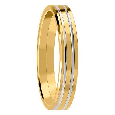 375 or 750 Yellow Gold Comfort Ribbon Wedding Ring, 4 mm Width - Fair'Belle