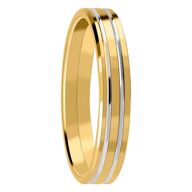 375 or 750 Yellow Gold Comfort Ribbon Wedding Ring, 4 mm Width - Fair'Belle
