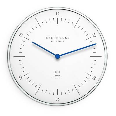 Naos White Radio Controlled Wall Clock - Sternglas