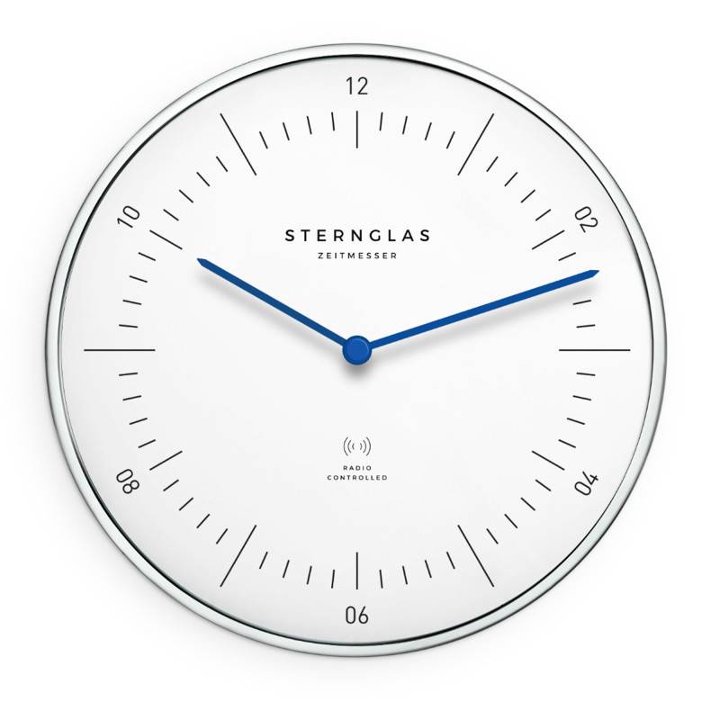 Naos White Radio Controlled Wall Clock - Sternglas