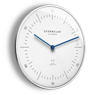 Naos White Radio Controlled Wall Clock - Sternglas