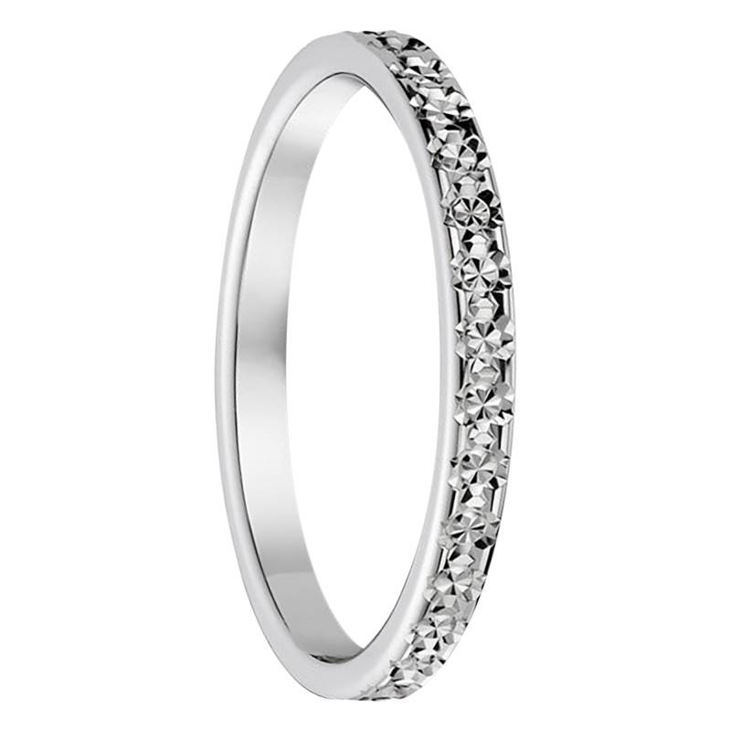 Alliance Ruban Standard Diamantée en Or Blanc 375 ou 750, Largeur 2 mm - Fair'Belle