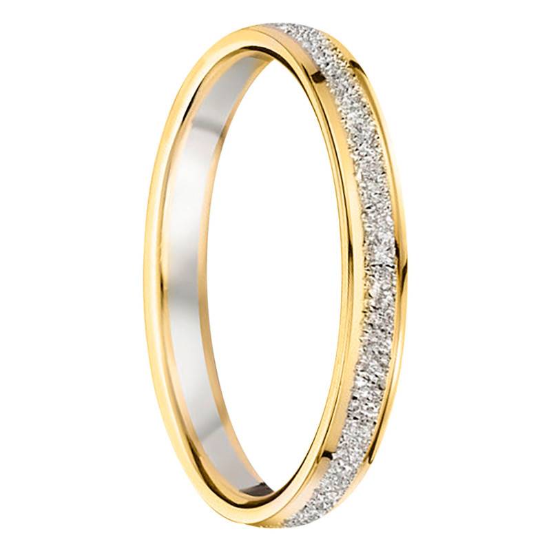 Alliance en 2 Ors 375 ou 750 & Pyrite, Largeur 2,50 mm - Fair'Belle