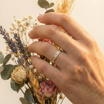 Standard Concave Grooved 2-Gold 375 or 750 Wedding Ring, 2.50 mm Wide - Fair'Belle