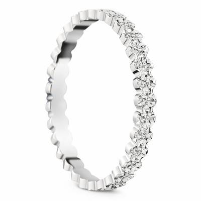White Gold Lightweight Yukon Wedding Ring 375 or 750, Width 2.50 mm - Fair'Belle