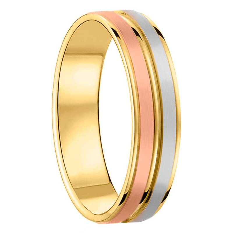 Yellowknife Comfort Wedding Ring in 3 Golds 375 or 750, Width 5 mm - Fair'Belle