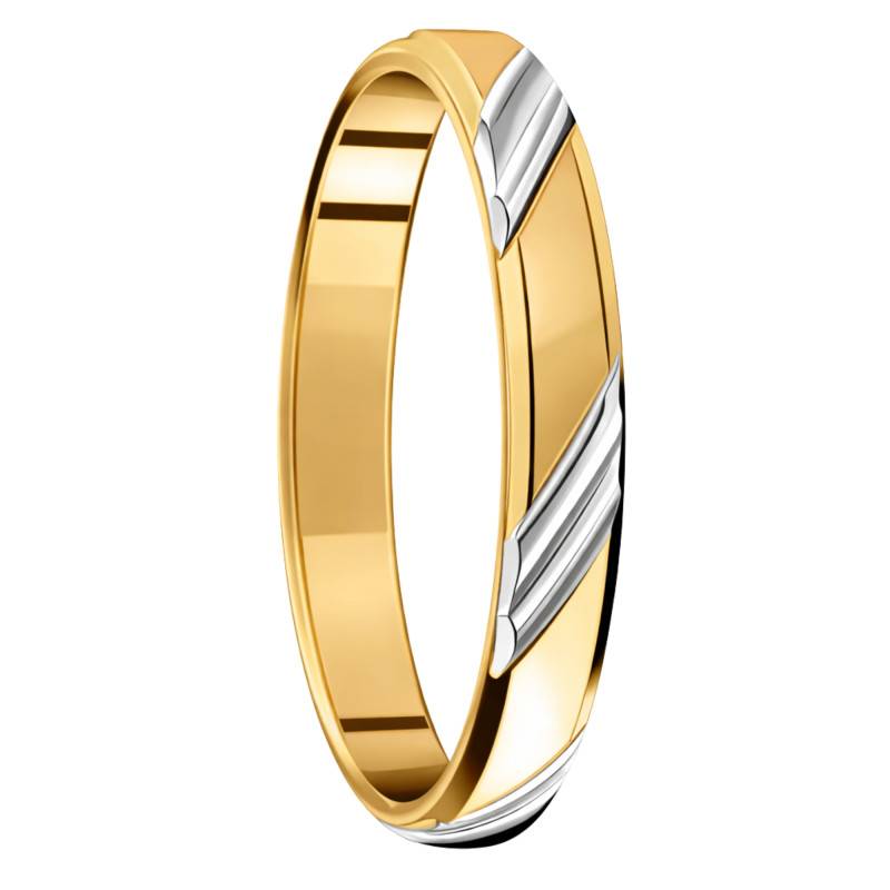 Half-Dome Standard Yellow 375 or 750 Gold Wedding Ring, 3 mm Width - Fair'Belle