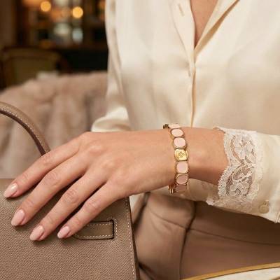 Nude Enamel & Metal Bracelet, Length 19.50 cm - LSW3023 - Lauren Steven