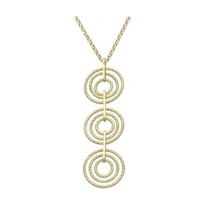 925 Sterling Silver Gold-Plated Diamond-Cut Spiral Adjustable Necklace, 40 cm - Orus Bijoux