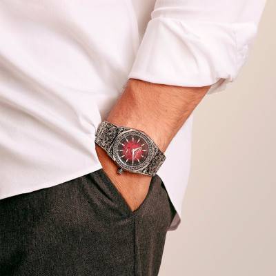 Montre Rebel at Heart Revive Automatique 42mm Acier inoxydable rouge Argent WA0449-201-212 - Thomas Sabo