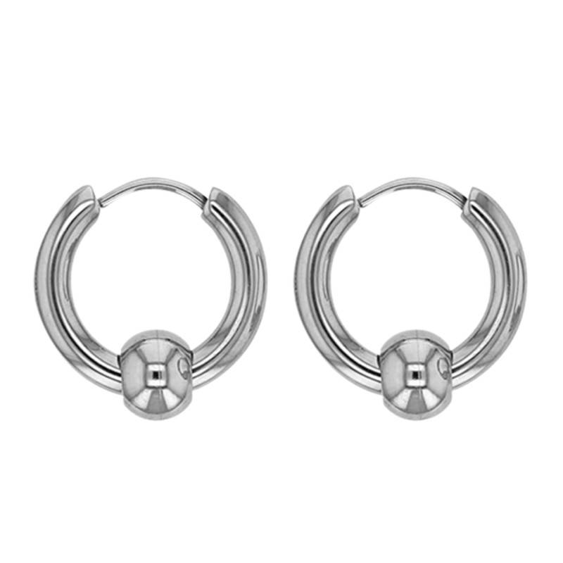 Boucles d'Oreilles Créoles en Acier Inoxydable, Diamètre 10 mm - Emanessence