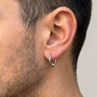 Stainless Steel Hoop Earrings, Diameter 10 mm - Emanessence