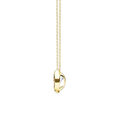 Lab-Grown Diamond Bezel-Set Necklace 0.05 ct in 375 or 750 Yellow Gold - Ocarat