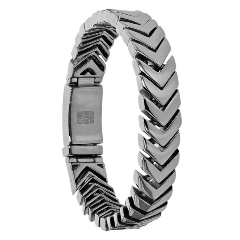 Bracelet en Acier Inoxydable Maille Fantaisie, Longueur 21 cm - Emanessence