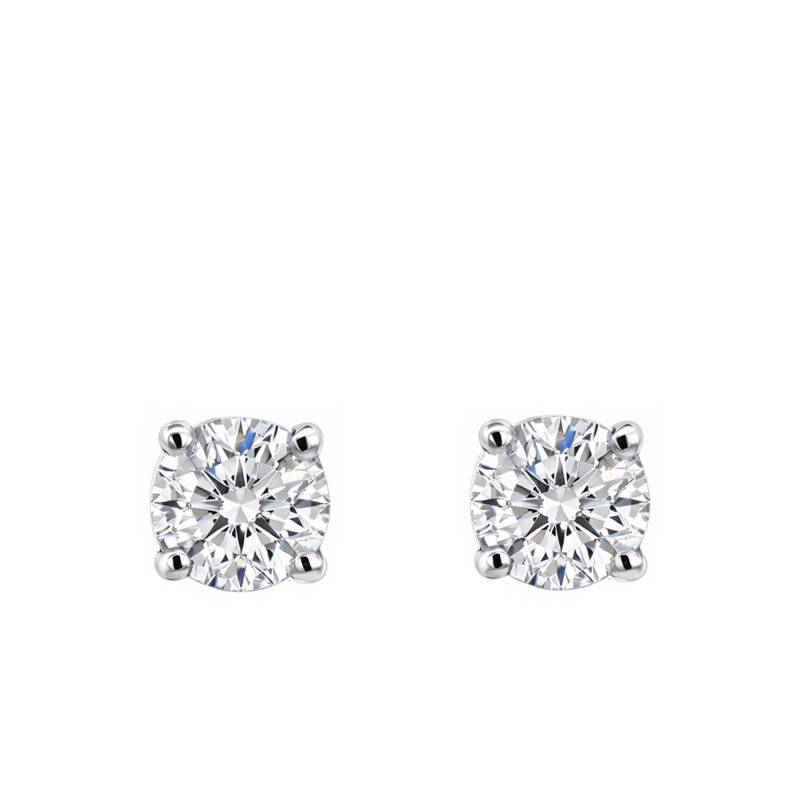 Boucles d'Oreilles Diamants de Synthèse 4 Griffes 2x0,30 ct en Or Blanc 375 ou 750 - Diamond Lady