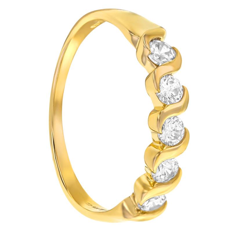 Yellow 375/1000 Gold & Zirconium Oxide Swirl Ring - Emanessence