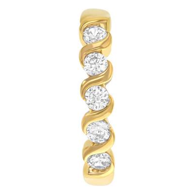 Yellow 375/1000 Gold & Zirconium Oxide Swirl Ring - Emanessence