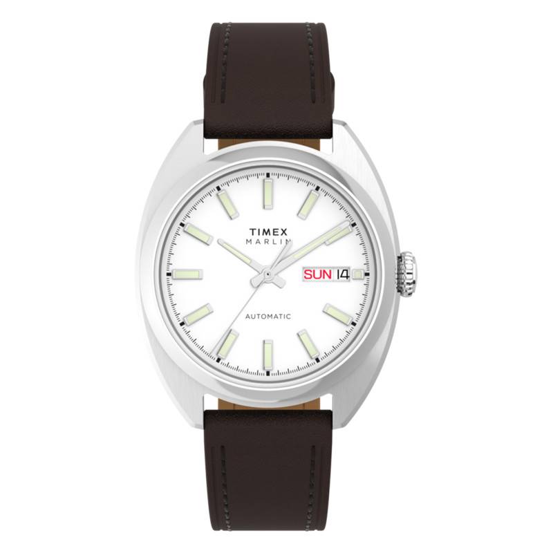 Marlin Draper Automatic 37mm Leather Strap Watch TW2Y65200 - Timex