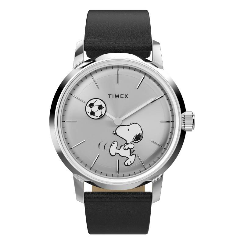 Peanuts x Timex Marlin Automatic Soccer 40mm Leather Strap Watch TW2Y53800 - Timex