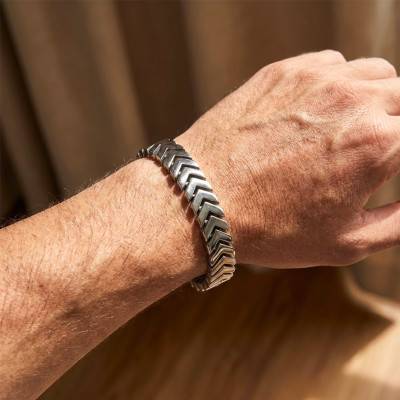 Bracelet en Acier Inoxydable Maille Fantaisie, Longueur 21 cm - Emanessence