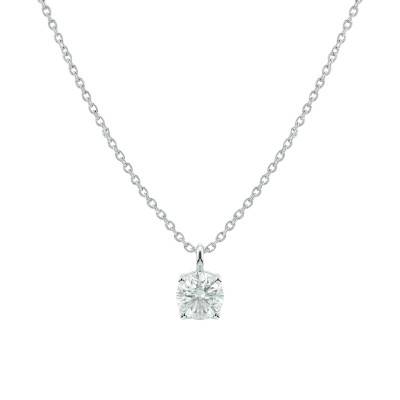 Collier Diamant de Synthèse 4 Griffes 1,00 ct en Or Blanc 375 ou 750 - Ocarat