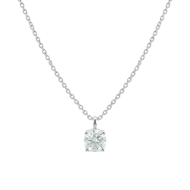 Collier Diamant de Synthèse 4 Griffes 1,00 ct en Or Blanc 375 ou 750 - Ocarat