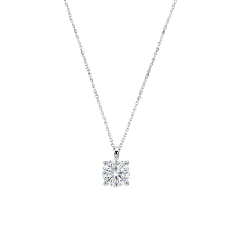 4-Prong Lab-Grown Diamond White Gold Necklace 0.75 ct 375/1000 or 750/1000 - Ocarat