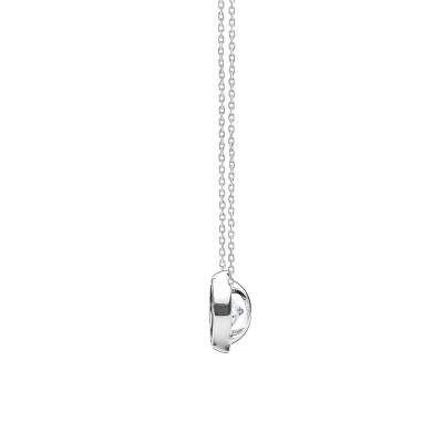 Lab-Grown Diamond Bezel-Set Necklace 0.025 ct in 375 or 750 White Gold - Ocarat