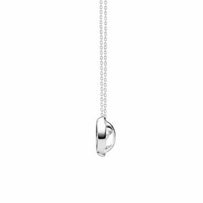 White Gold Bezel-Set Lab-Grown Diamond Necklace 0,05 ct 375 or 750 - Ocarat