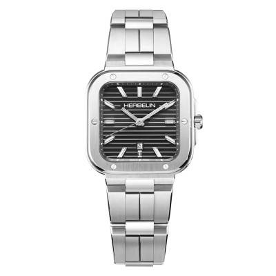 Montre Cap Camarat - Square Quartz - Noir & Acier - 14546B14 - Herbelin