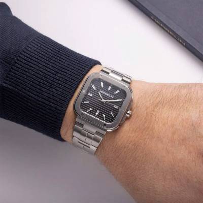 Black Steel Square Quartz Cap Camarat Watch - 14546B14 - Herbelin