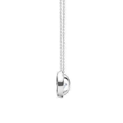 White Gold Bezel-Set Lab-Grown Diamond Necklace 0,25 ct 375 or 750 - Ocarat