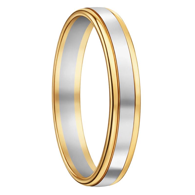 Two-Tone 375 or 750 Gold Concave Wedding Ring, Width 3.5 mm - Fair'Belle